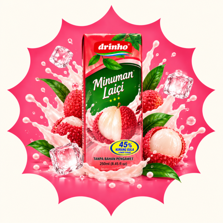 Refreshing Lychee Beverage Splash Ad