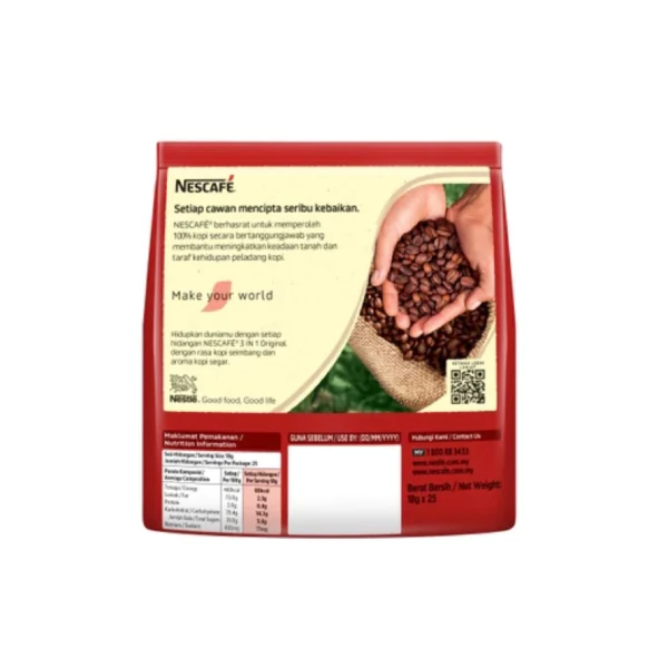 NESCAFÉ Original 3-in-1 Coffee – 25 Sachets x 18g