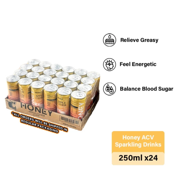Honey Apple Cider Vinegar Sparkling Drink - 2 ctn
