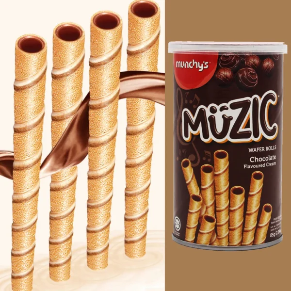 Munchy's Muzic Chocolate Wafer Rolls (85g)