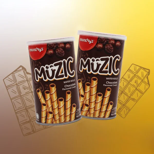 Munchy's Muzic Chocolate Wafer Rolls (85g)