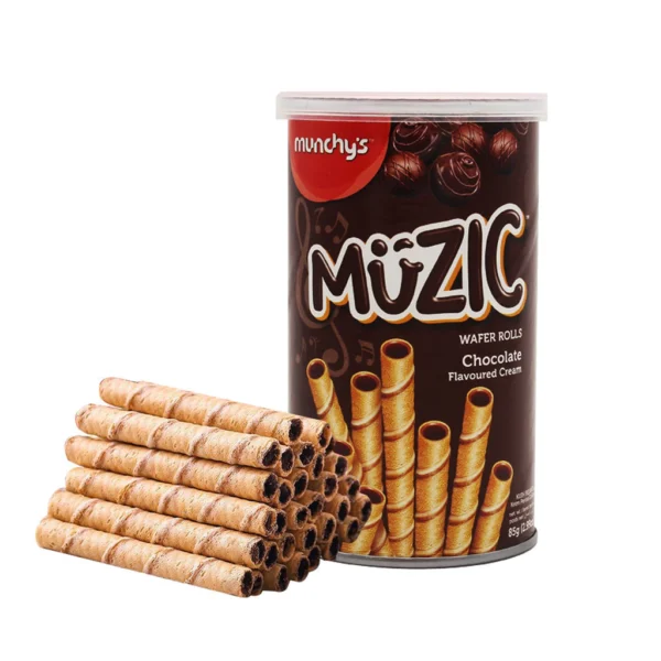 Munchy's Muzic Chocolate Wafer Rolls (85g)